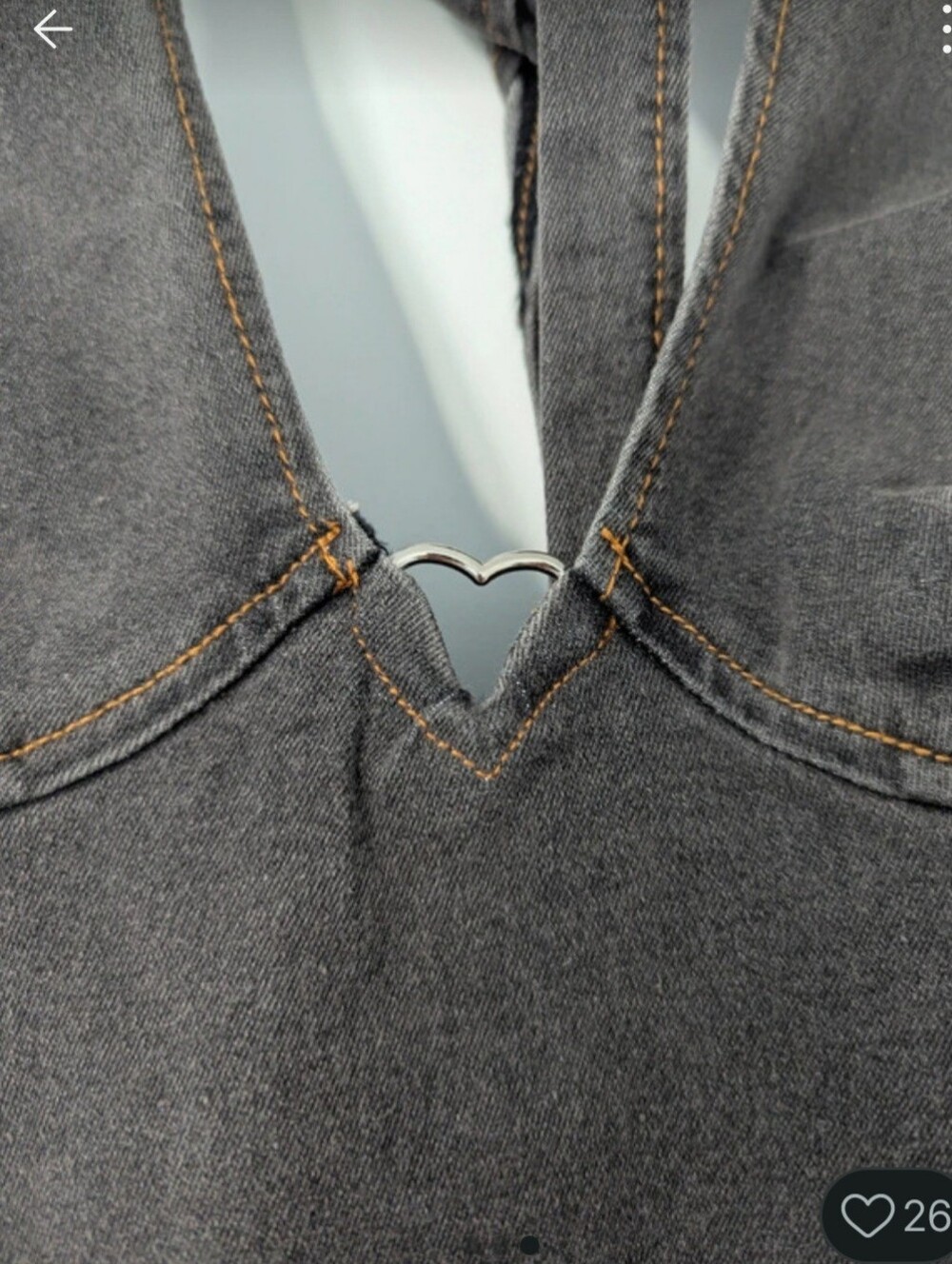 Charcoal Denim Halter Skater Dress Nwt - Picture 3 of 4